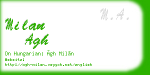 milan agh business card